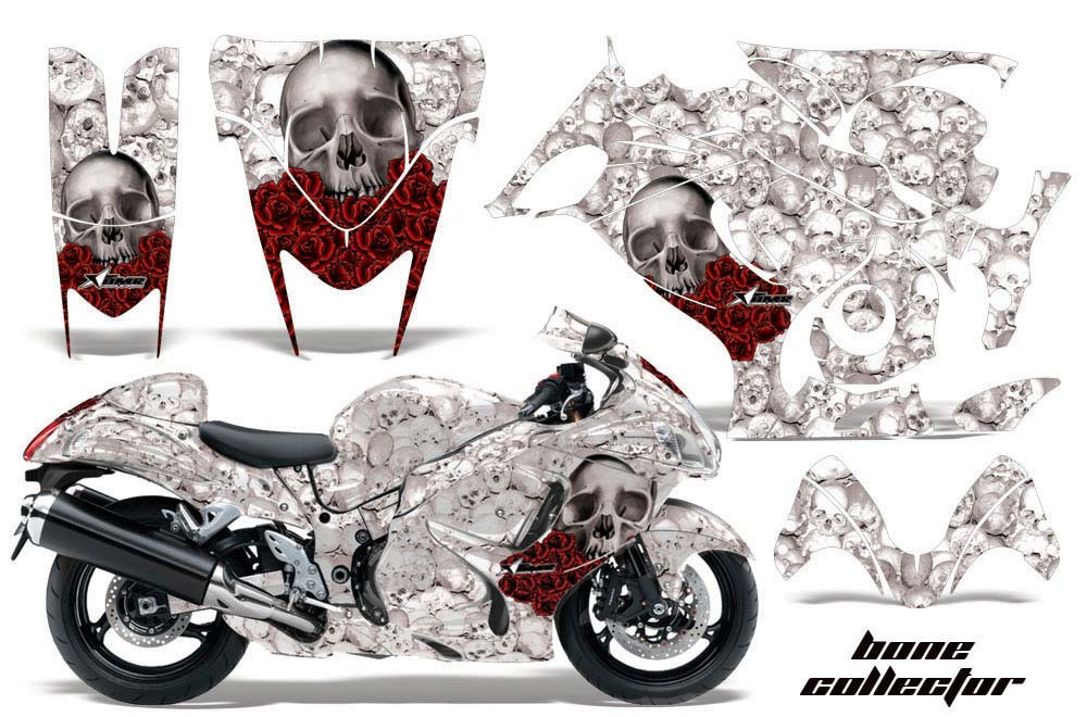 Suzuki GSXR 1300 Hayabusa Graphic Kit - 2008-2013 Bone Collector White