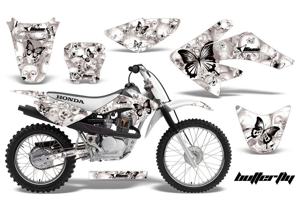 Honda CRF70 Dirt Bike Graphic Kit - 2004-2015 Butterfly White