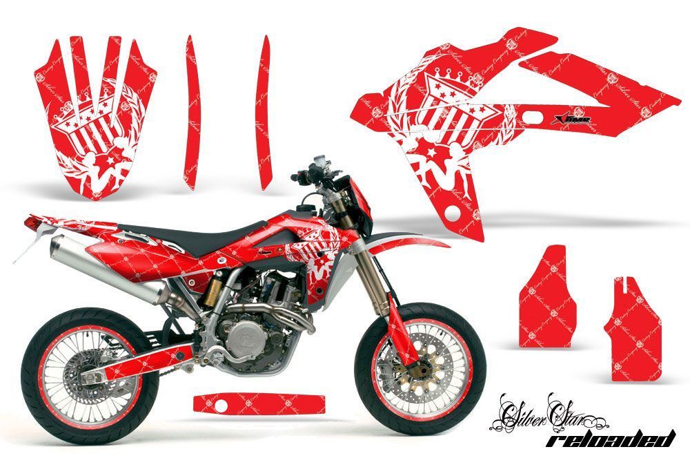 white and red dirt bike