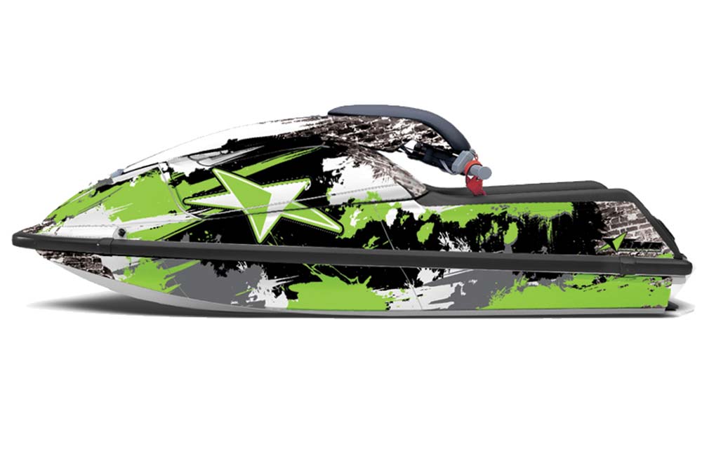 Kawasaki 750 SX / SXR Jet Ski Graphic Kit - 1992-1998 Street Star Green