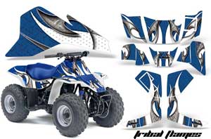 Suzuki QuadSport LT 80 ATV Graphic Kit - 1987-2006 Tribal Flames White