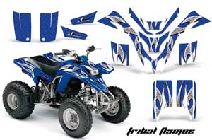 Yamaha Blaster YFS200 ATV Graphic Kit - 1988-2001 Tribal Flames Blue