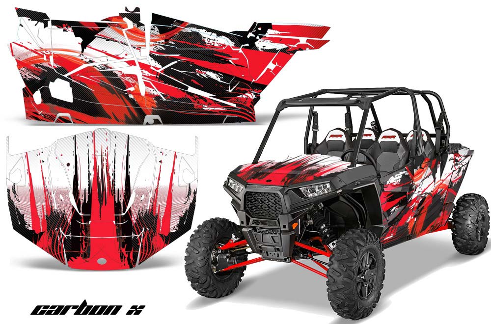 Polaris RZR 1000 XP 4 Door Graphic Kit - 2013-2016 Carbon X Red