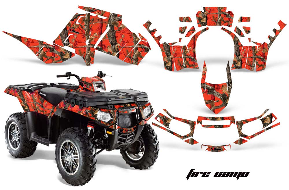 Polaris Sportsman 850/850SP/1000 ATV Graphics: Fire Camo Quad Graphic Decal...