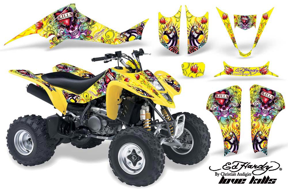 Suzuki LTZ 400 ATV Graphic Kit - 2003-2008 Ed Hardy - Love Kills