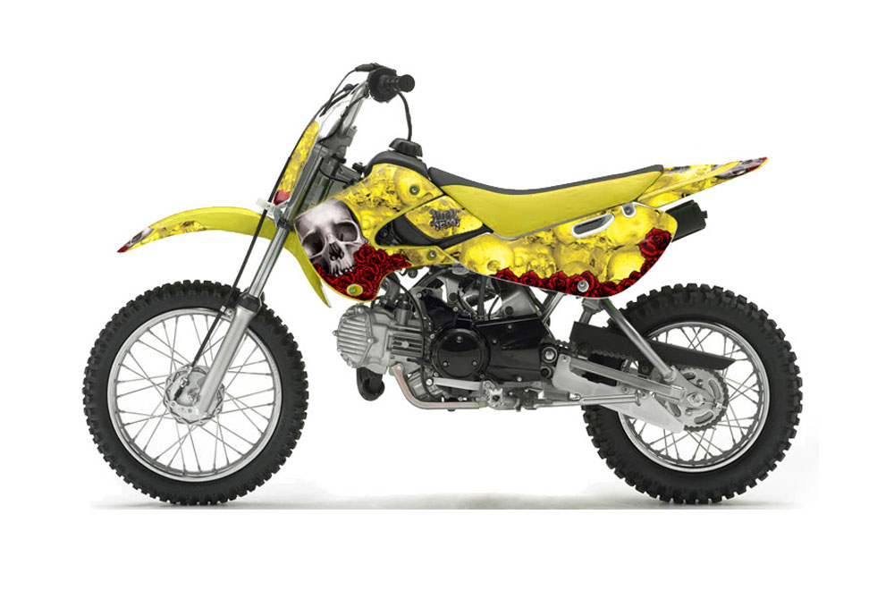 Suzuki RM 65 Dirt Bike Graphic Kit - All Years Bone Collector Yellow