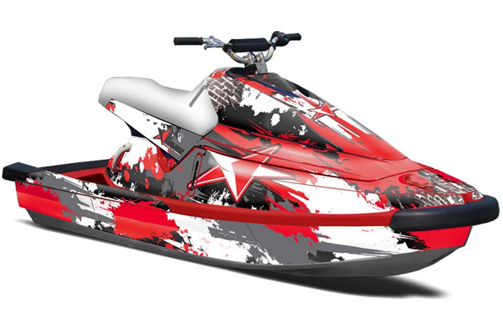 Yamaha Wave Blaster Jet Ski Graphic Kit - 1993-1996 Street Star Red