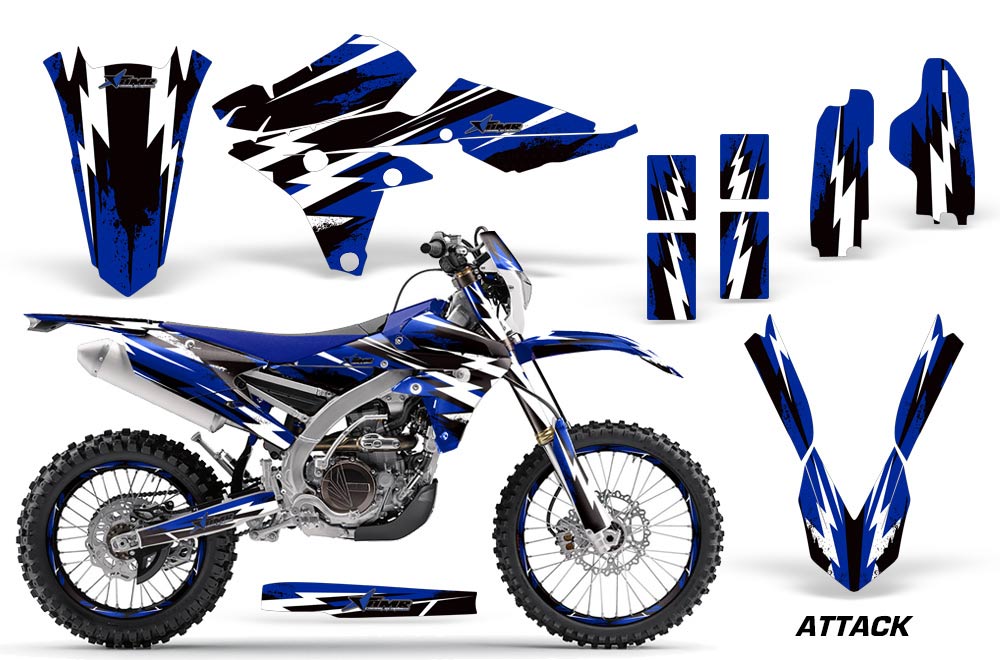 Yamaha WR250F / WR450F Dirt Bike Graphic Kit - 2015-2018 Attack Blue